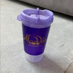 Collectible Disney Aladdin NYC Broadway’s Musical Tumbler Plastic Cup with Lid
